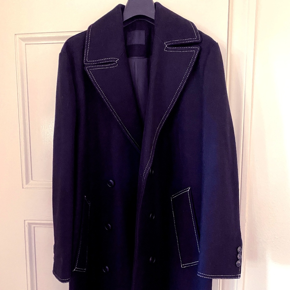 Black wool overcoat